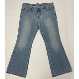 Vintage American Eagle Size 10 Short Hipster Y2K Low Rise Jeans Flare 2000s